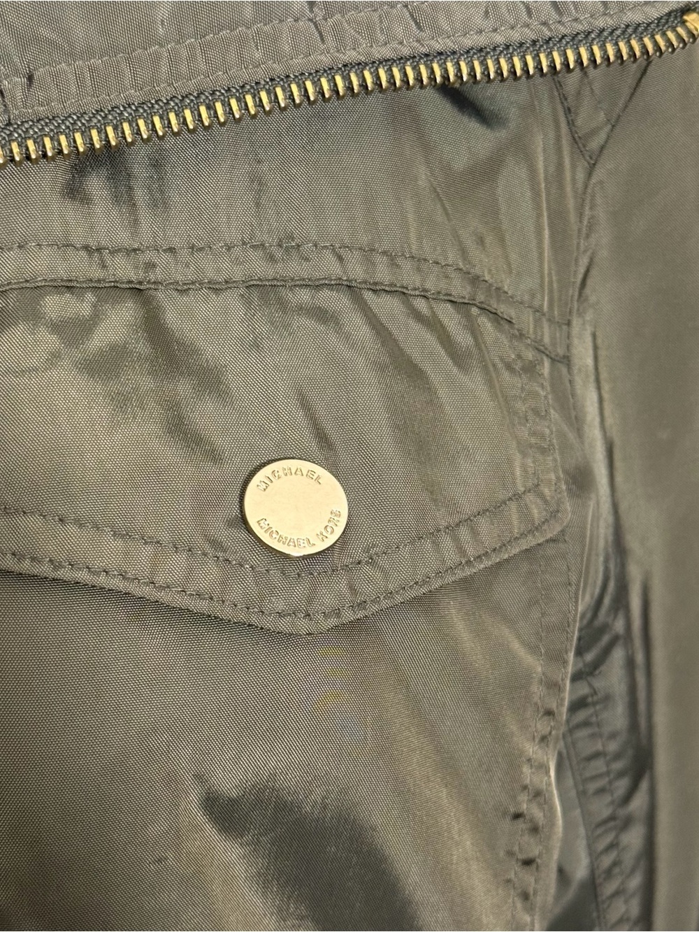 Michael Kors Hooded Utility Jacket Olive Green Anorak Coat Size S - Picture 11 of 16